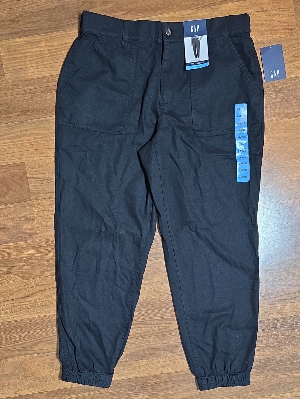 Gap Mid-Rise Button-Front Twill Jogger Pants